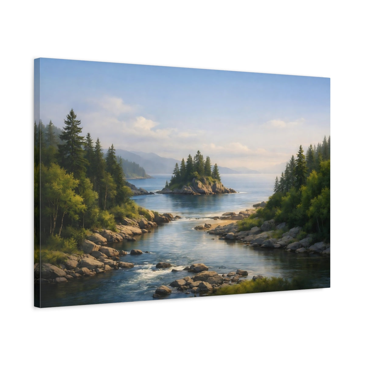 Seascape River Forest Coastal Landscape Nature - Canvas Wall Art Print