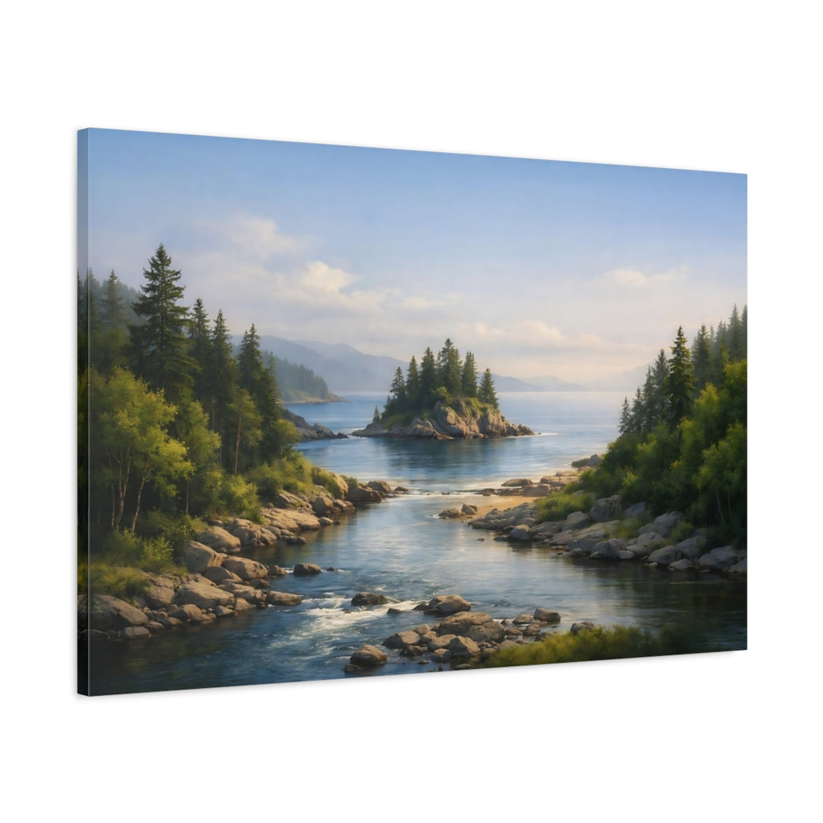 Seascape River Forest Coastal Landscape Nature - Canvas Wall Art Print