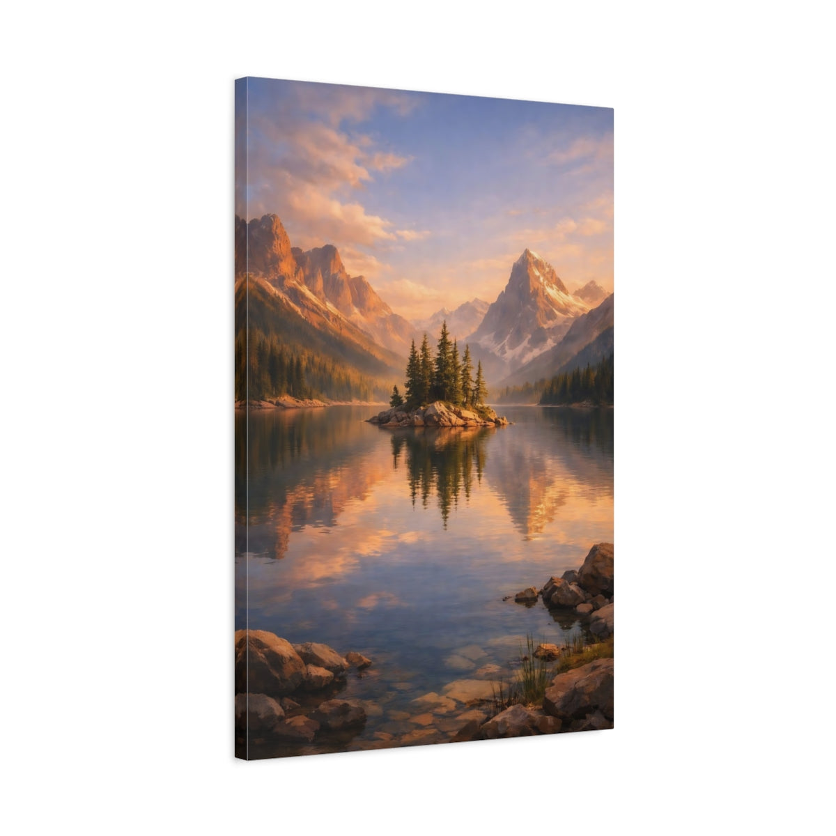 Nature Mountain Lake Landscape - Canvas Wall Art Print