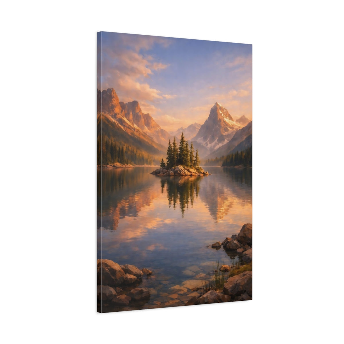 Nature Mountain Lake Landscape - Canvas Wall Art Print