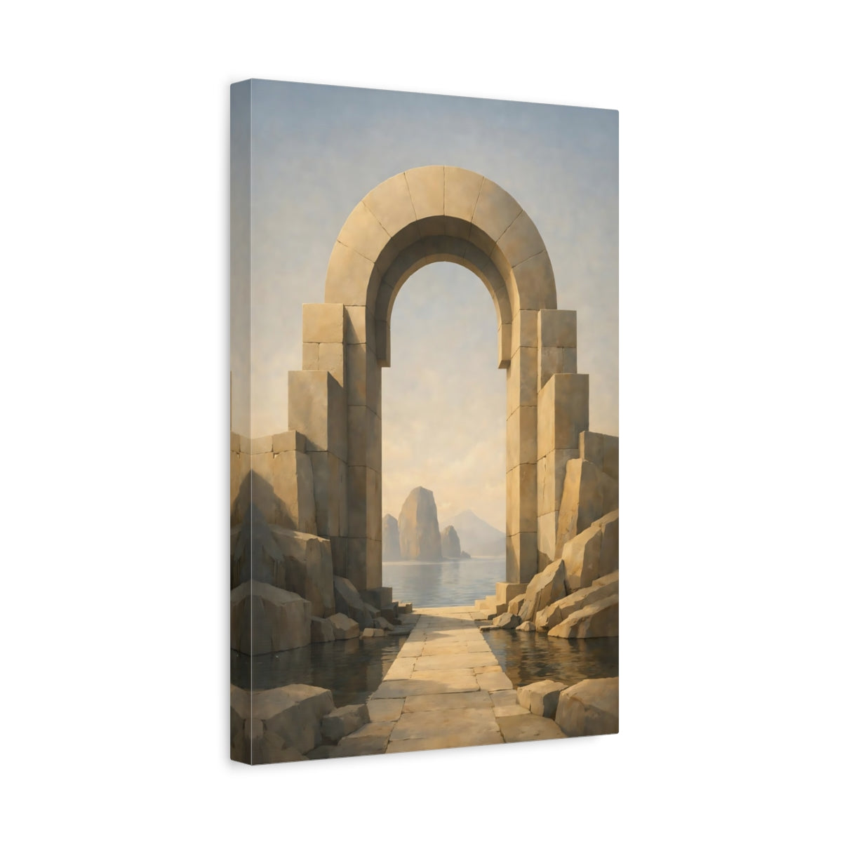 Nature Stone Archway Warm Neutral - Canvas Wall Art Print