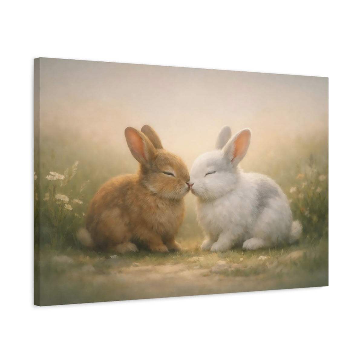 Tonal Gradient Bunny Love Animals - Canvas Wall Art Print