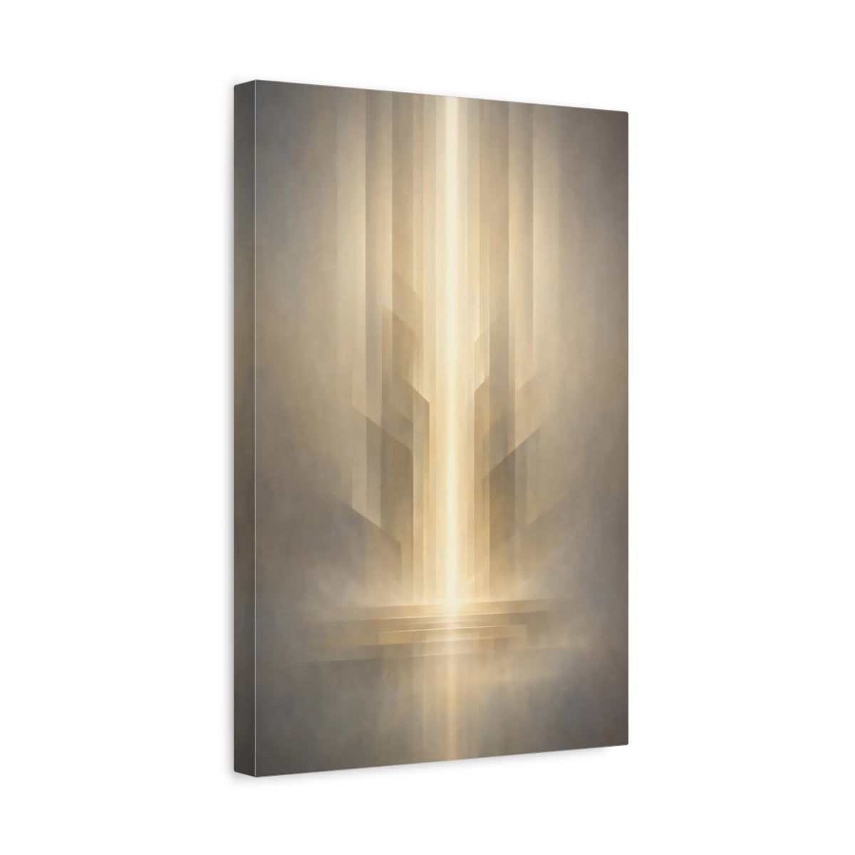 Abstract Light Gold And Gray - Canvas Wall Art Print