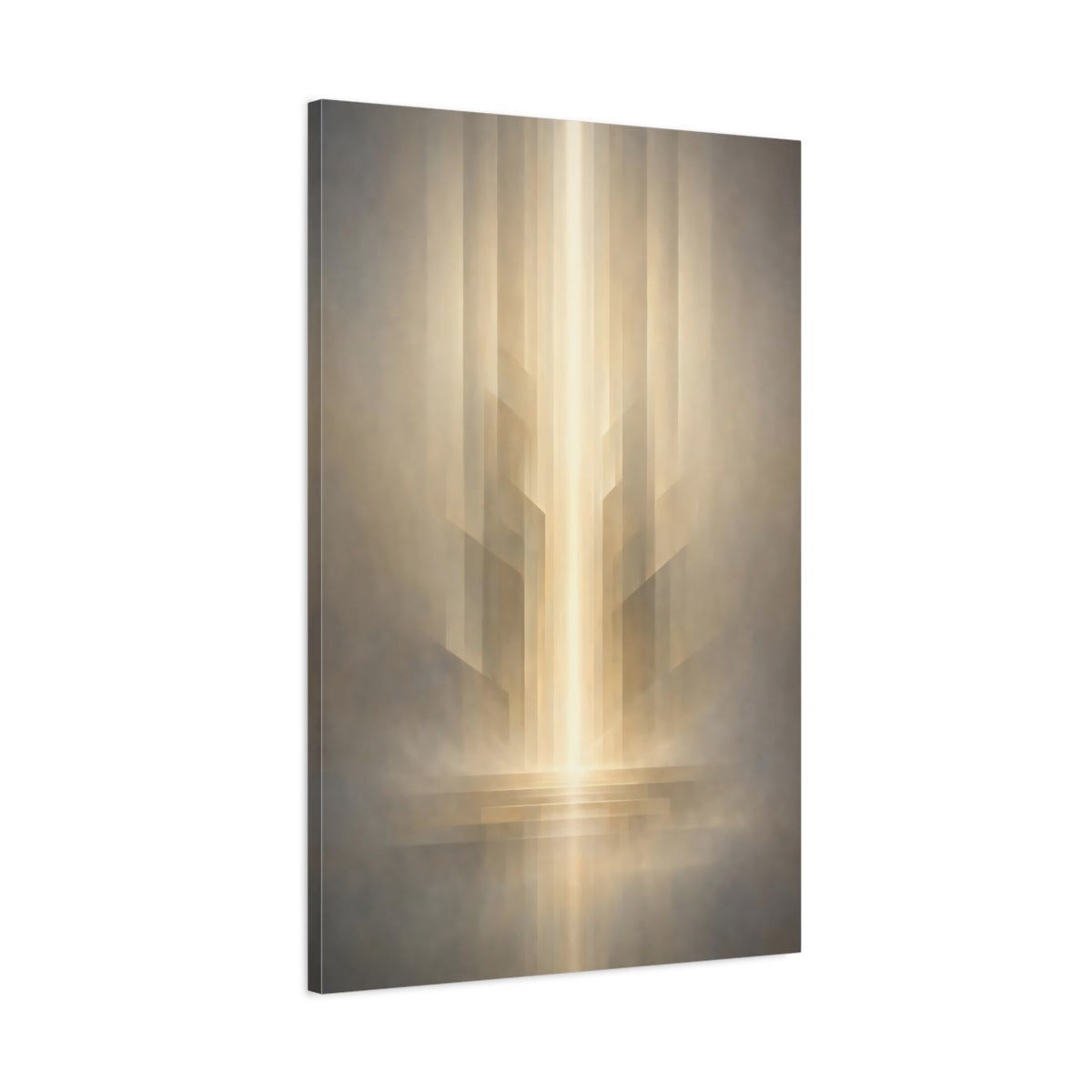 Abstract Light Gold And Gray - Canvas Wall Art Print