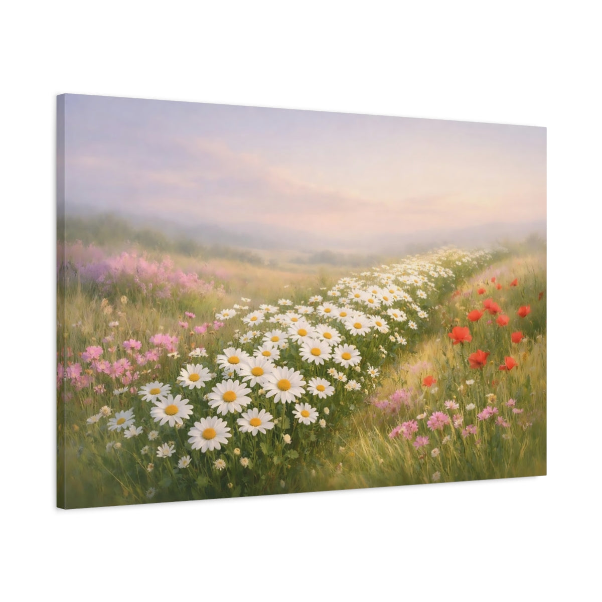 Nature Flower Field Daisies - Canvas Wall Art Print