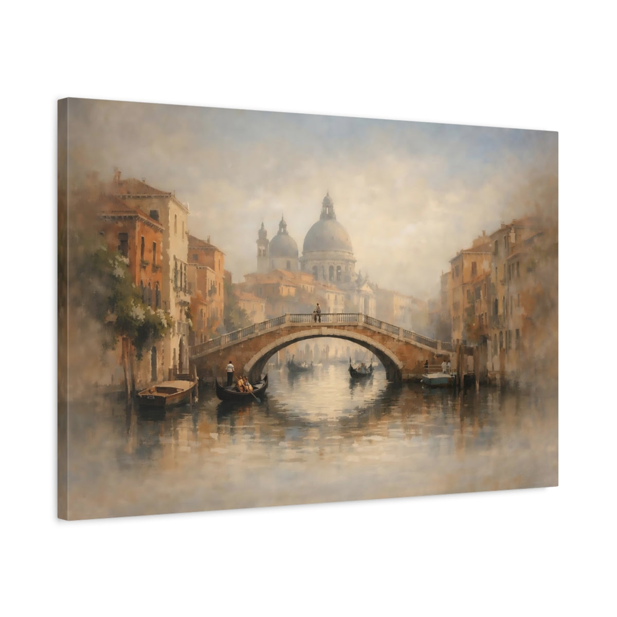 Venetian Canal Venice Vintage - Canvas Wall Art Print
