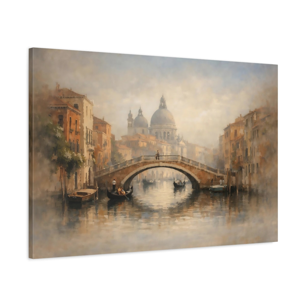 Venetian Canal Venice Vintage - Canvas Wall Art Print