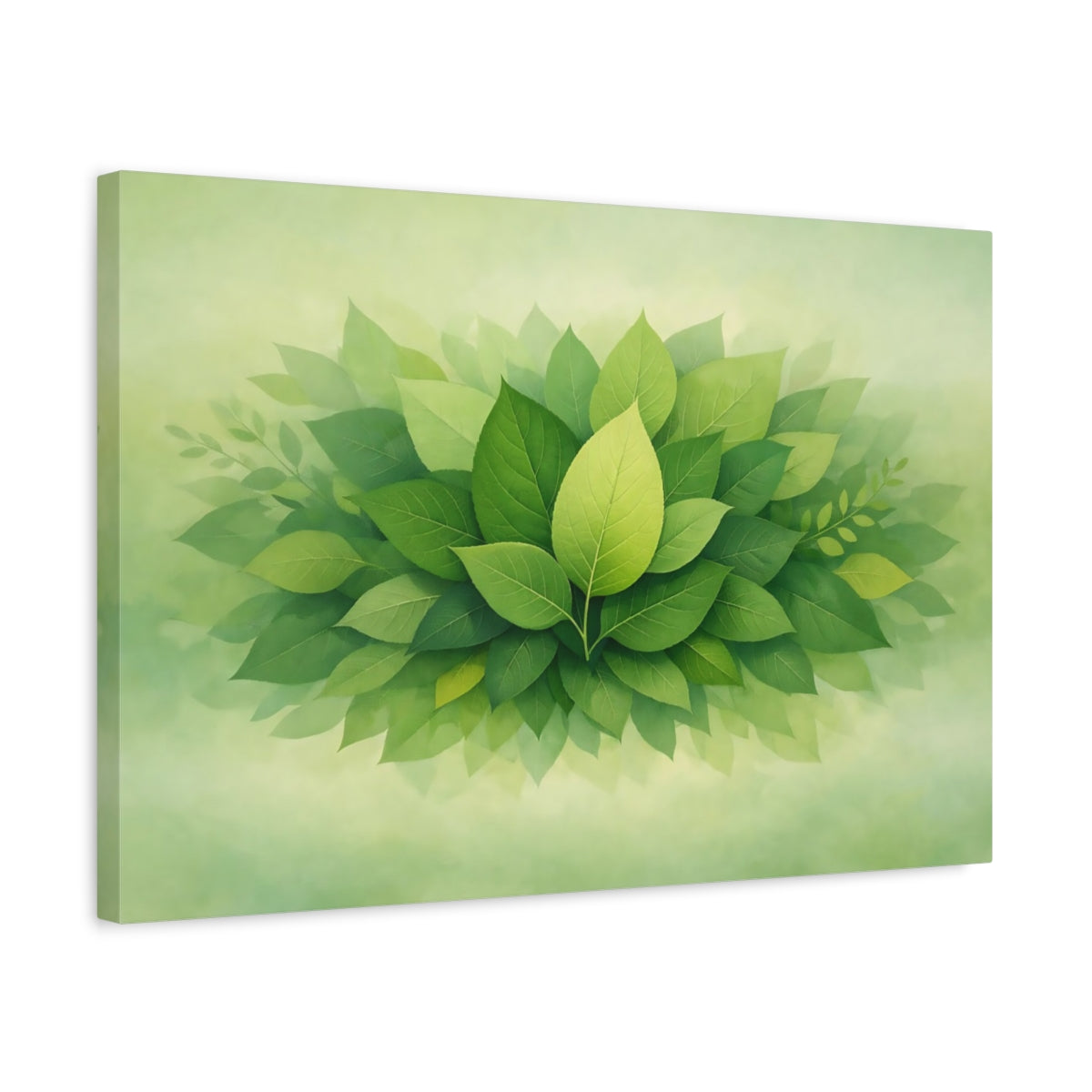 Ethereal Leaves Green Nature - Canvas Wall Art Print