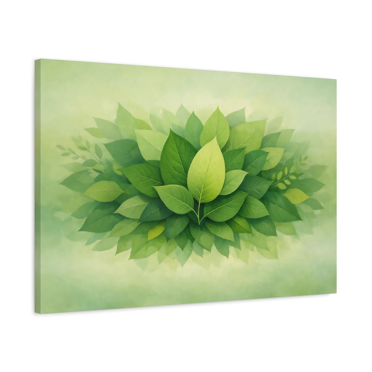 Ethereal Leaves Green Nature - Canvas Wall Art Print