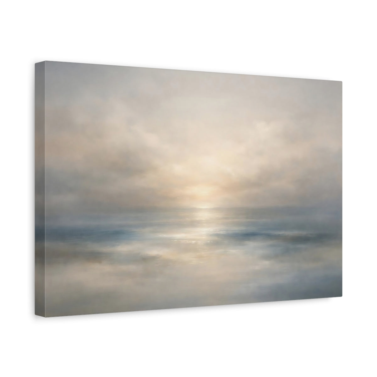 Seascape Neutral Abstract Ocean Horizon Nature - Canvas Wall Art Print