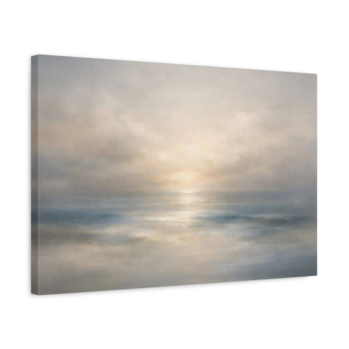 Seascape Neutral Abstract Ocean Horizon Nature - Canvas Wall Art Print