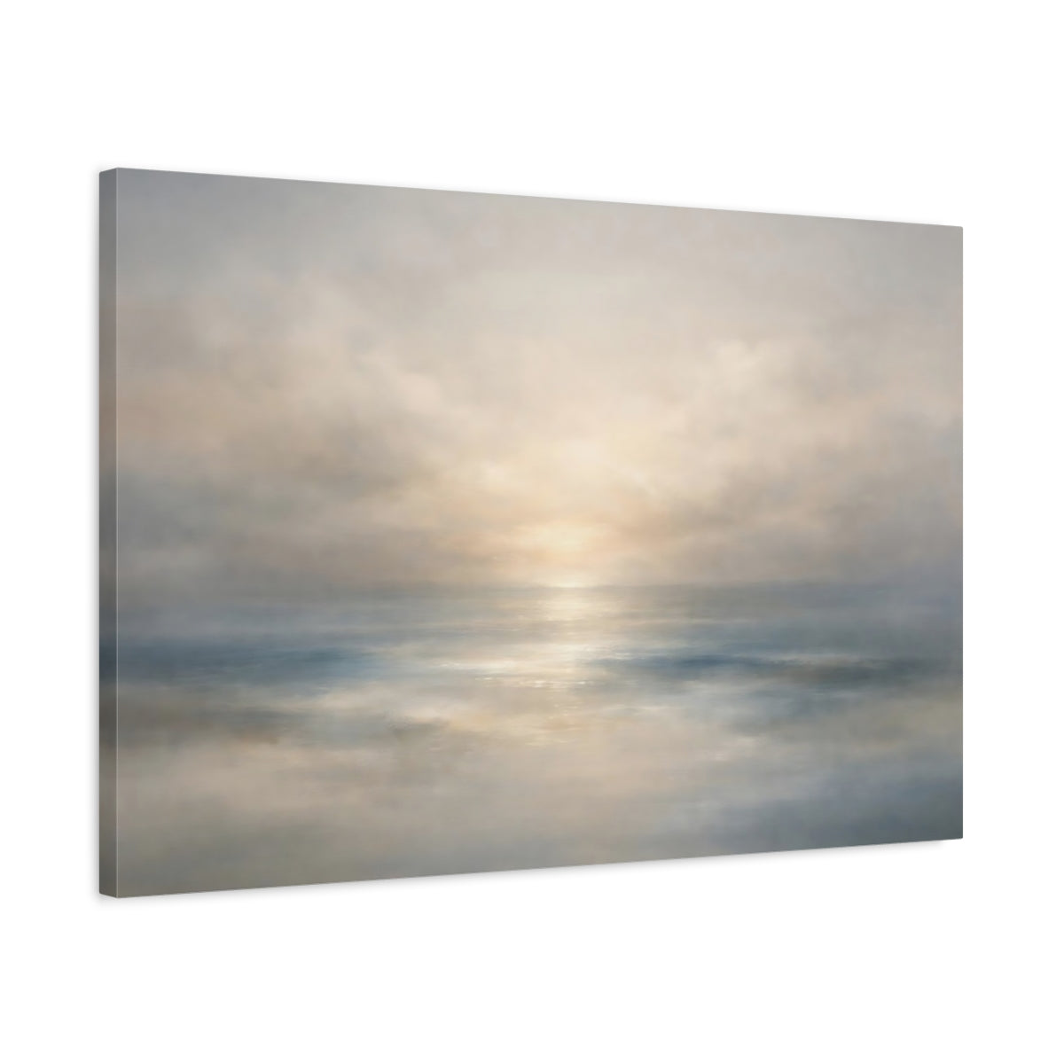 Seascape Neutral Abstract Ocean Horizon Nature - Canvas Wall Art Print