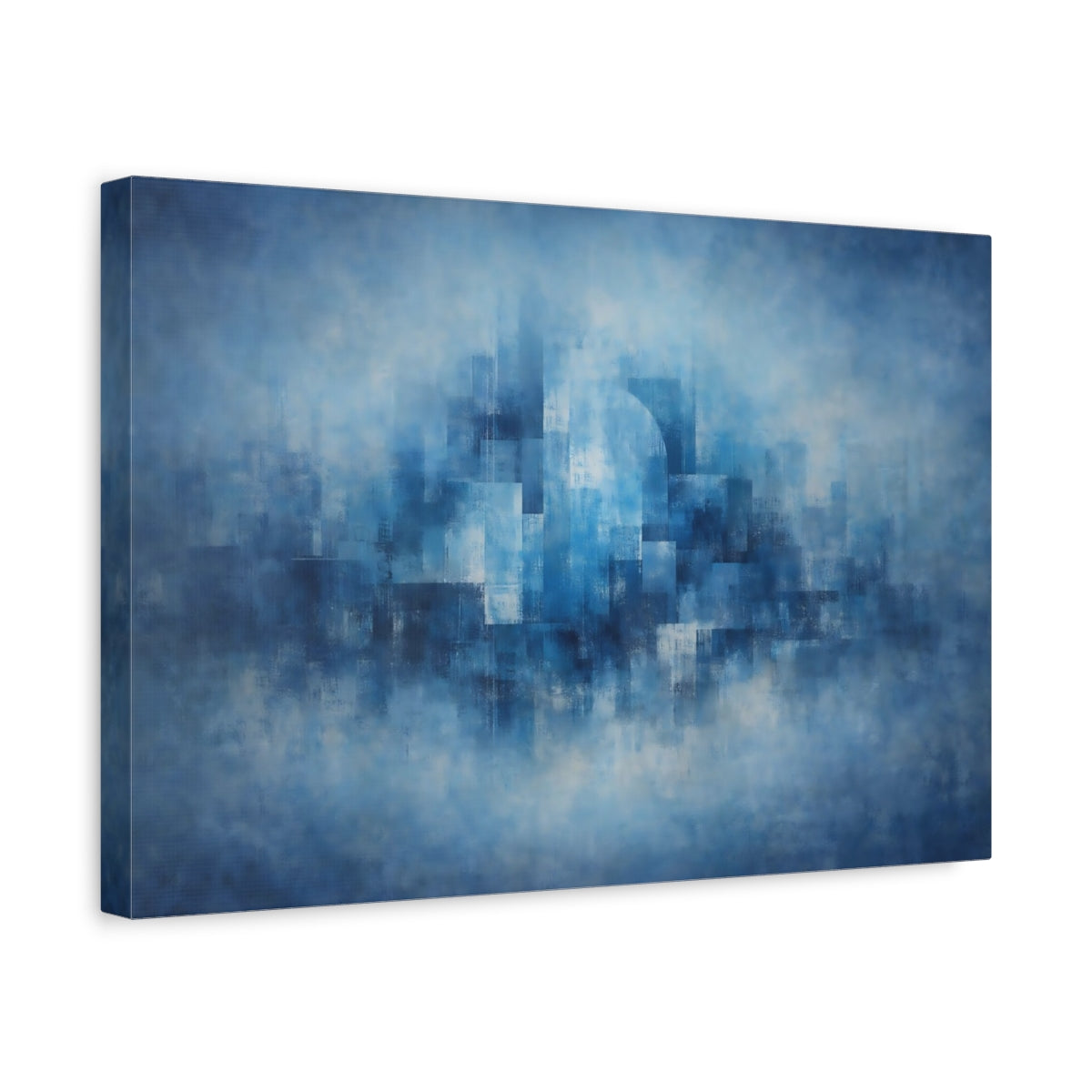 Vintage Blue Urban Abstract City - Canvas Wall Art Print