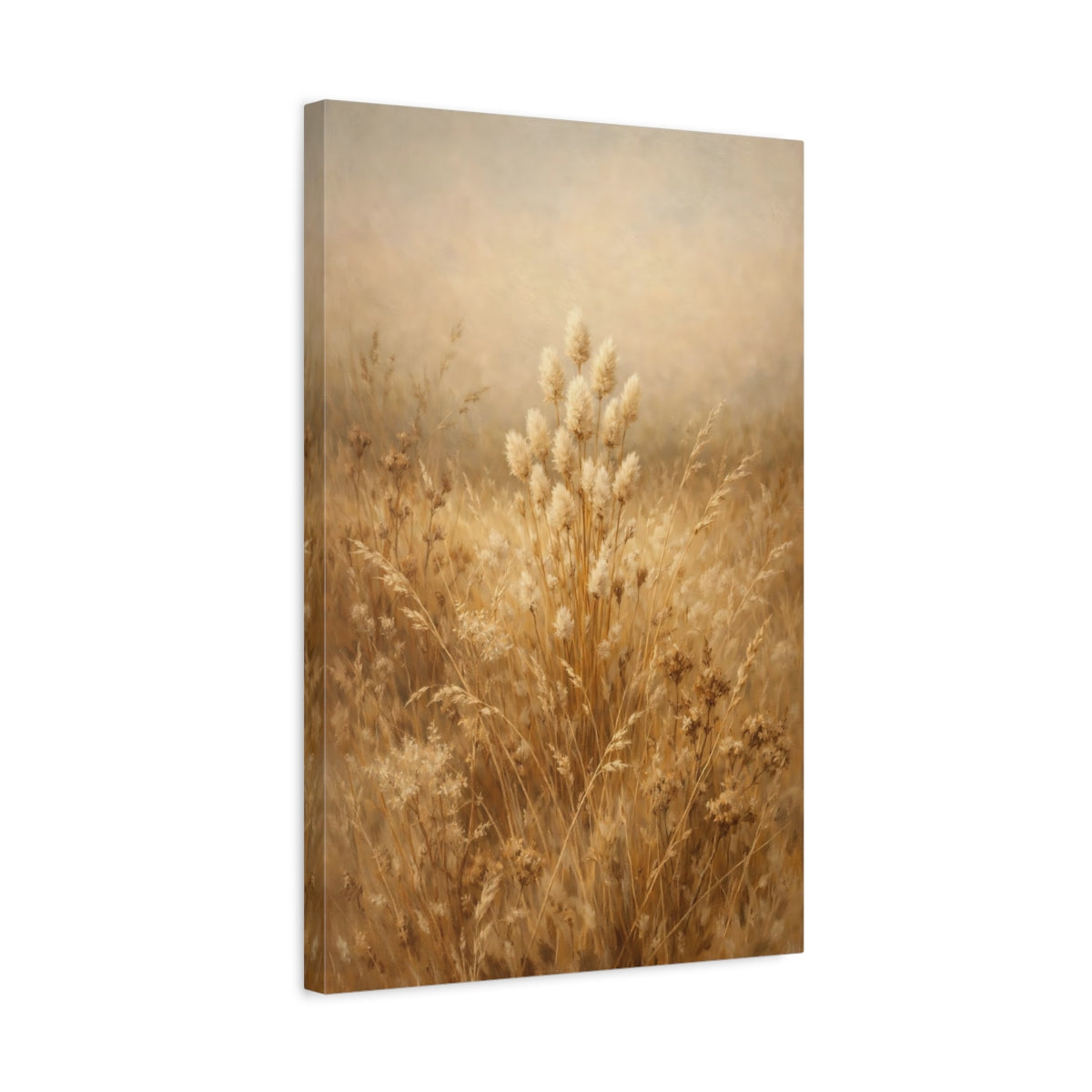 Side Mockup 3. Nature Pampas Grass Golden Pampas Field shown as stretched canvas wall art