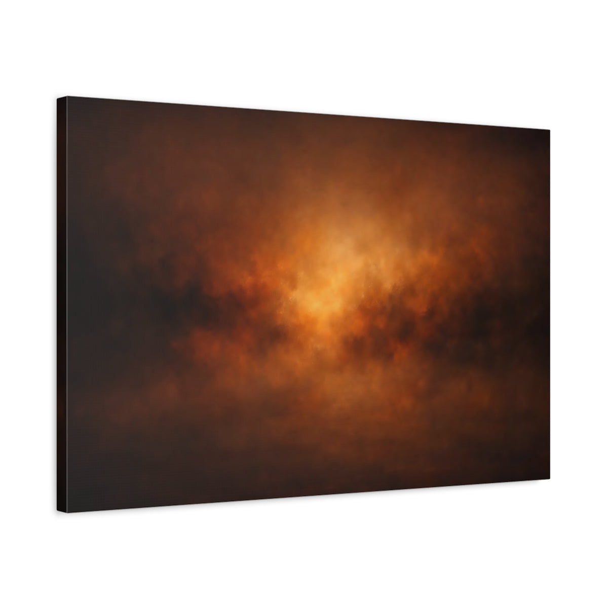 Soft Matte Dark Whiskey Abstract Glow - Canvas Wall Art Print