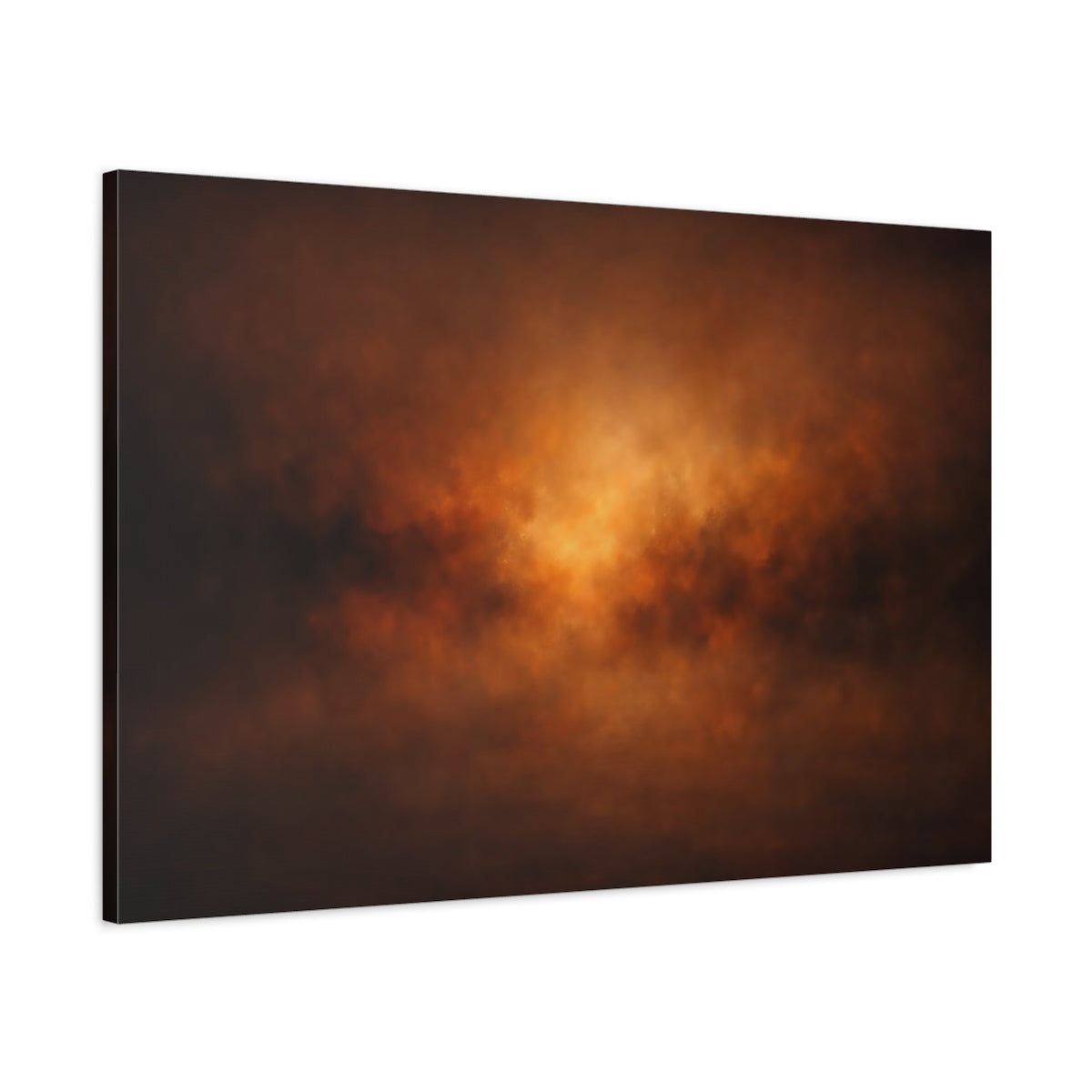 Soft Matte Dark Whiskey Abstract Glow - Canvas Wall Art Print