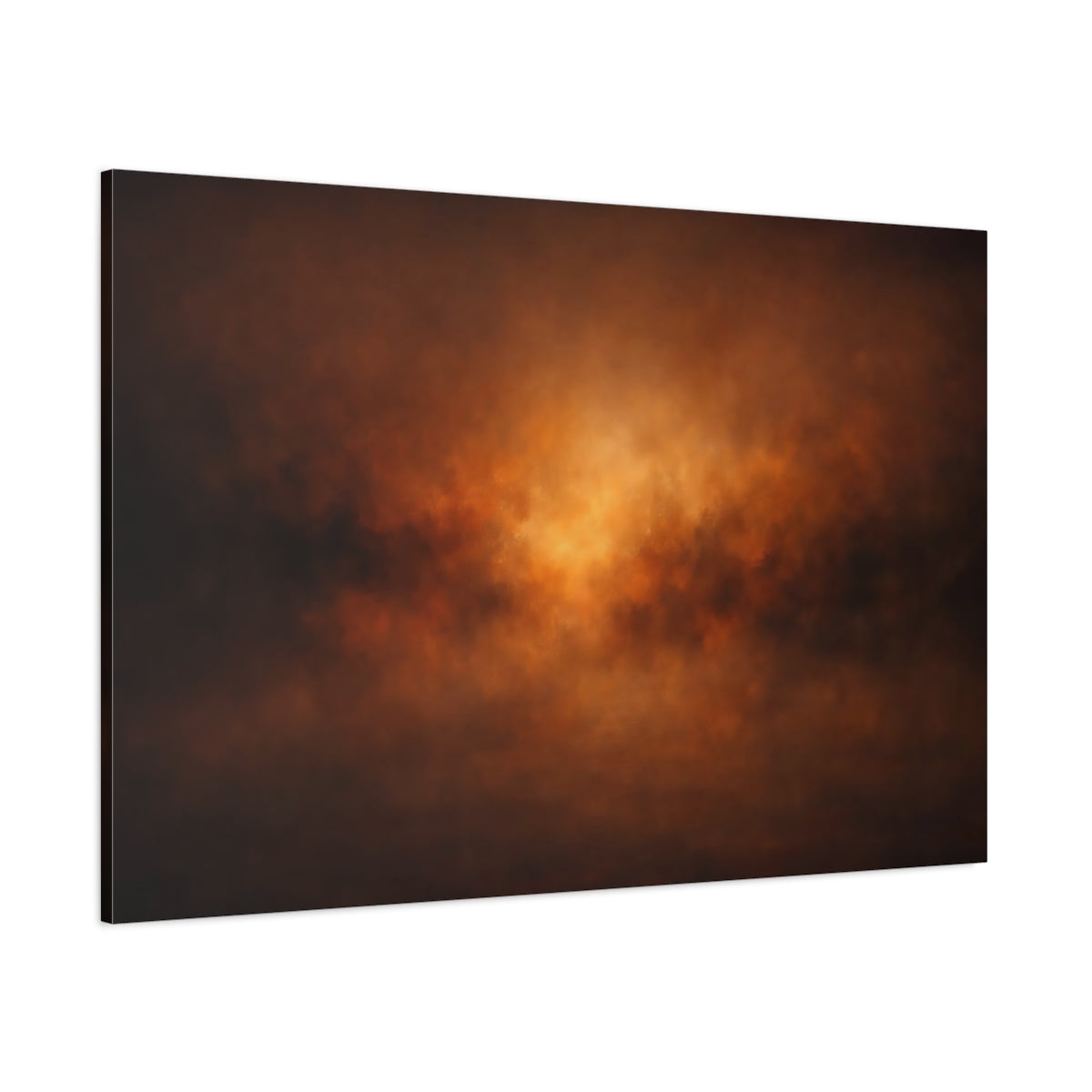 Soft Matte Dark Whiskey Abstract Glow - Canvas Wall Art Print