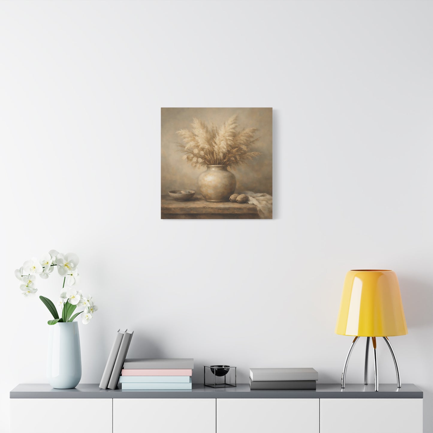 Nature Pampas Grass Brown And Beige - Canvas Wall Art Print