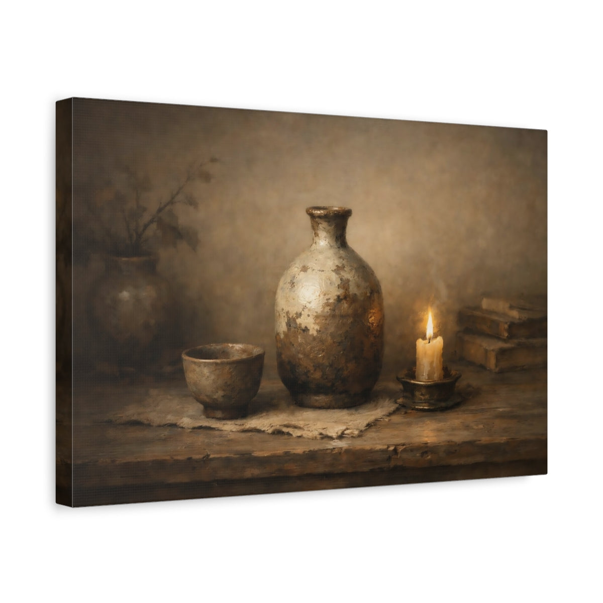 Wabi Sabi Vintage Spirits Rustic Pottery - Canvas Wall Art Print