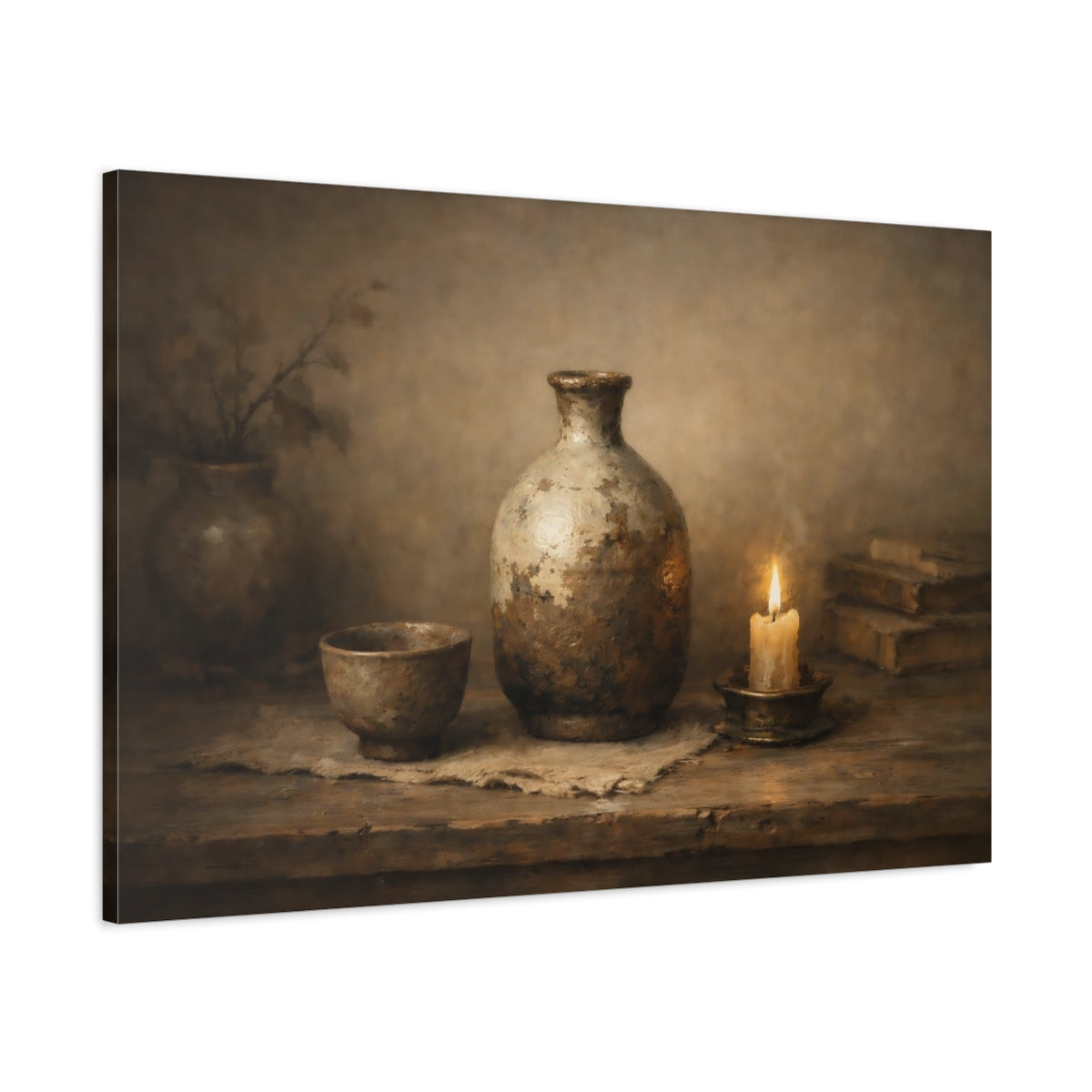 Wabi Sabi Vintage Spirits Rustic Pottery - Canvas Wall Art Print