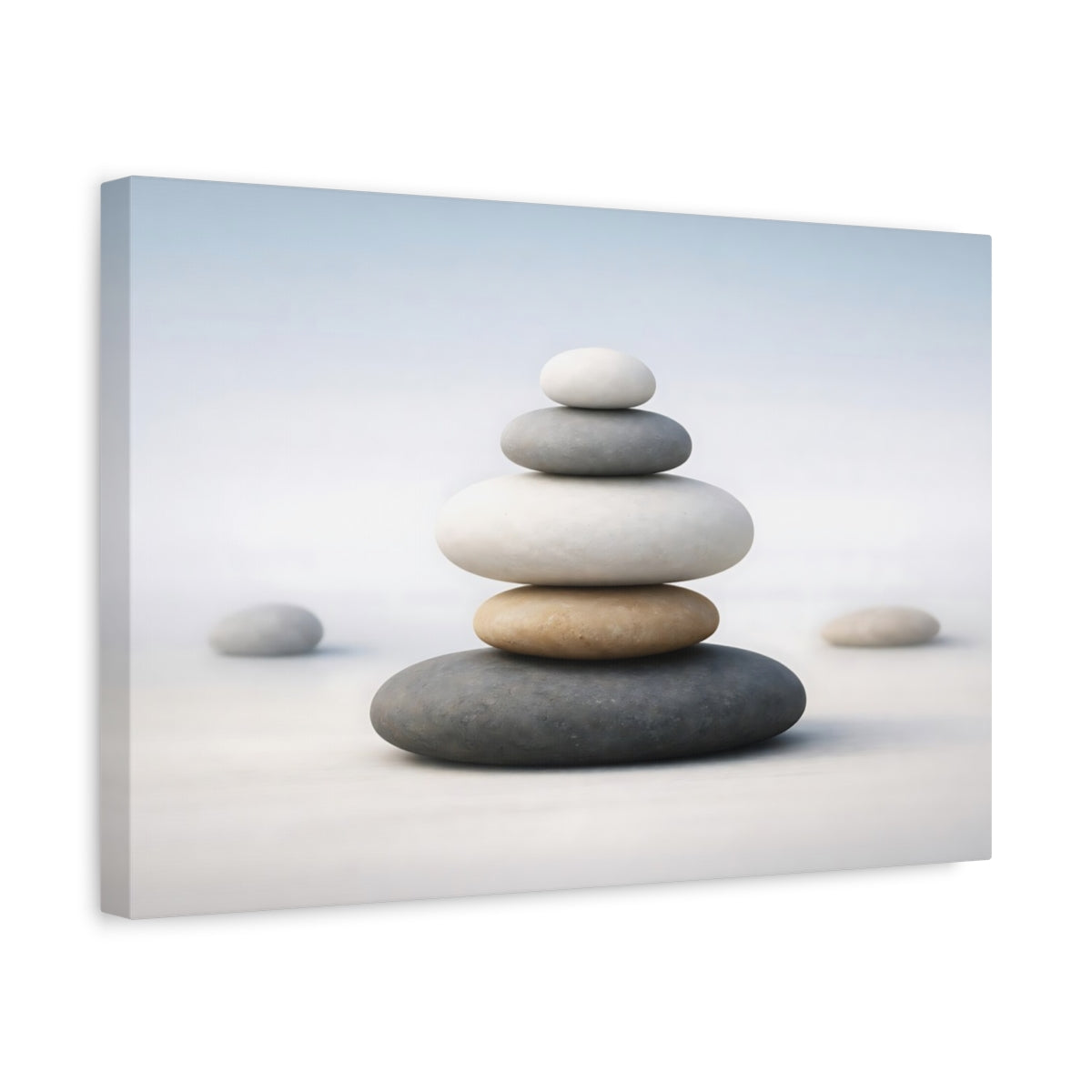 Contemporary Meditation Stones Stacked Nature - Canvas Wall Art Print