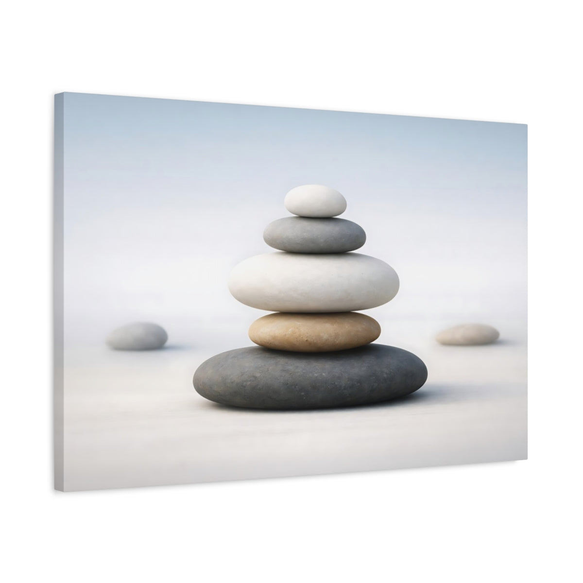 Contemporary Meditation Stones Stacked Nature - Canvas Wall Art Print