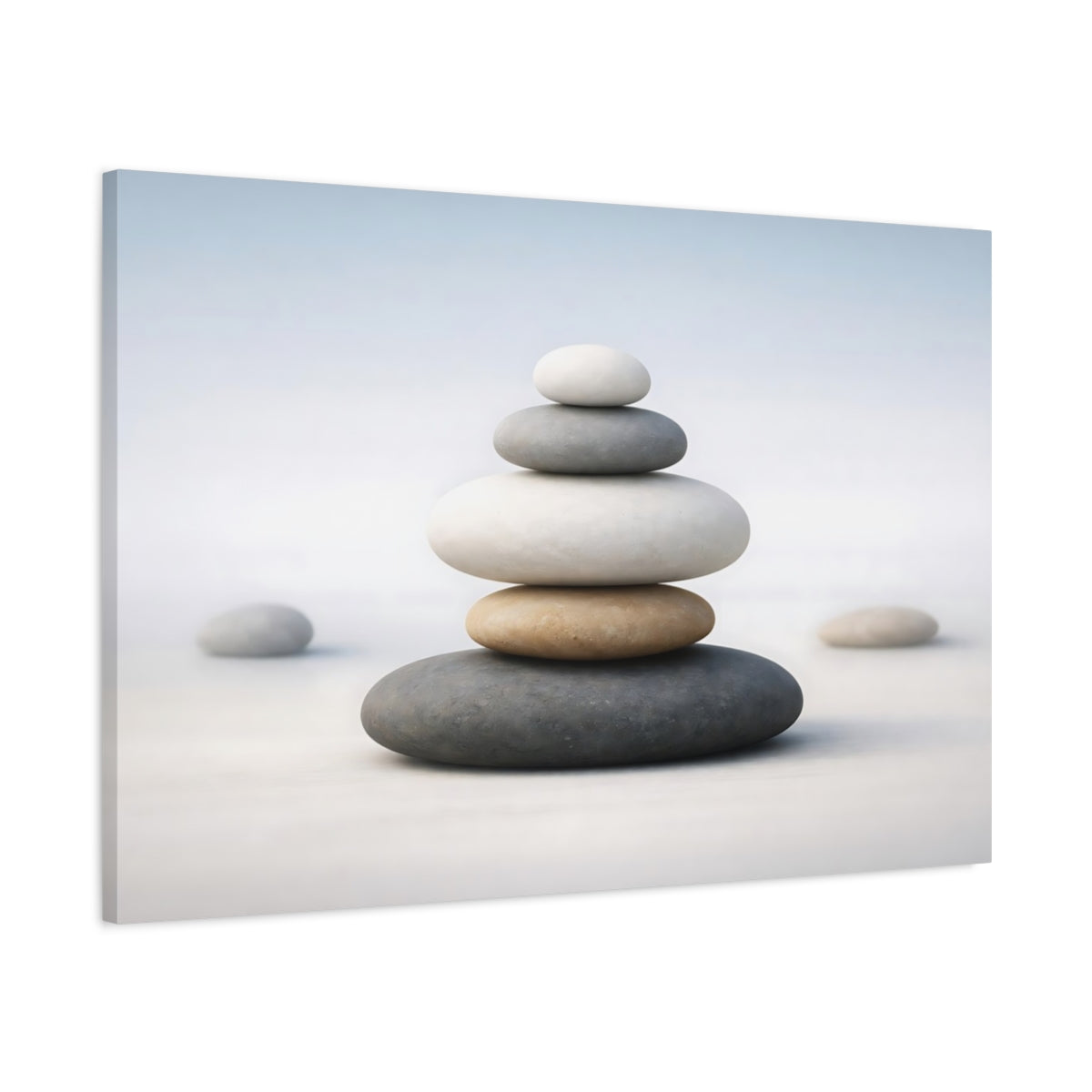 Contemporary Meditation Stones Stacked Nature - Canvas Wall Art Print
