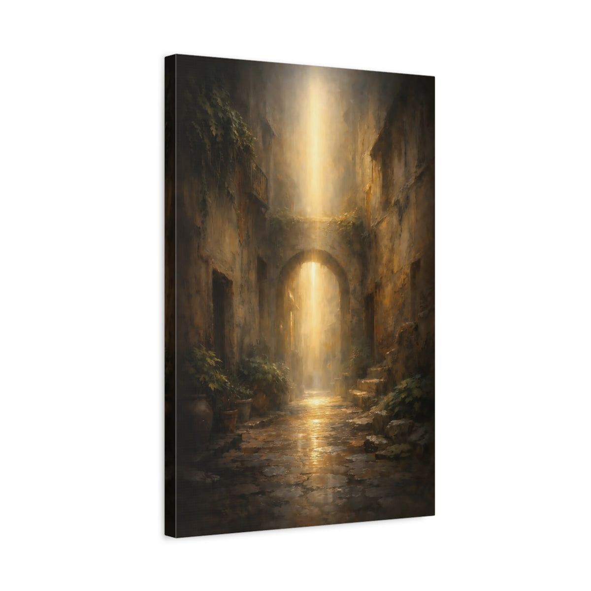Fairytale Alleyway Arch Golden Light Alley - Canvas Wall Art Print