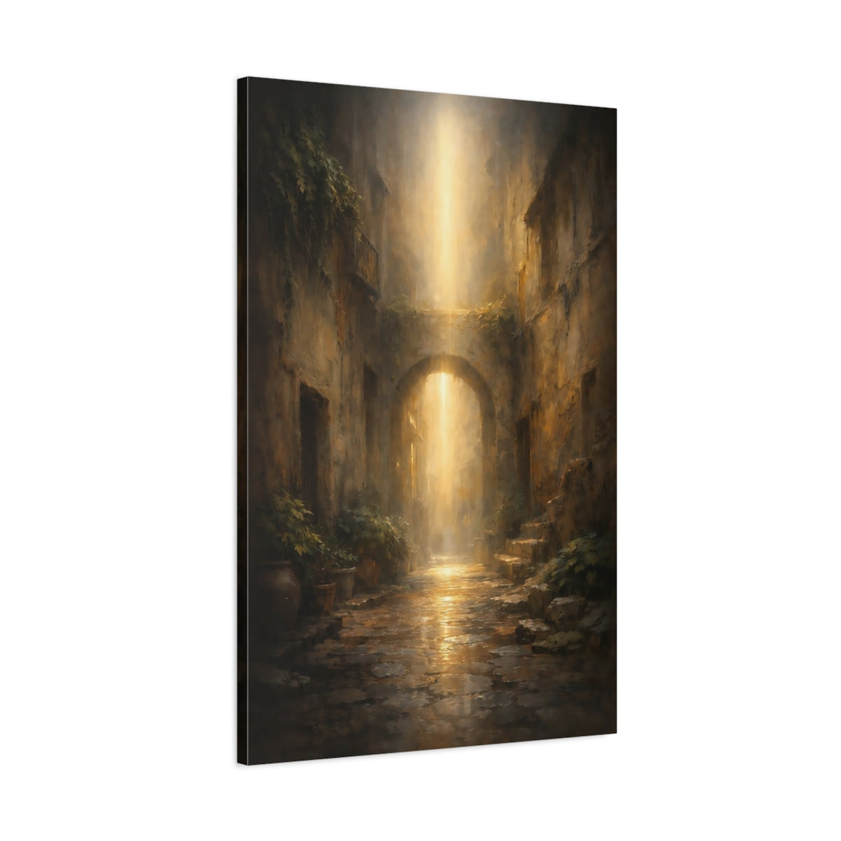 Fairytale Alleyway Arch Golden Light Alley - Canvas Wall Art Print