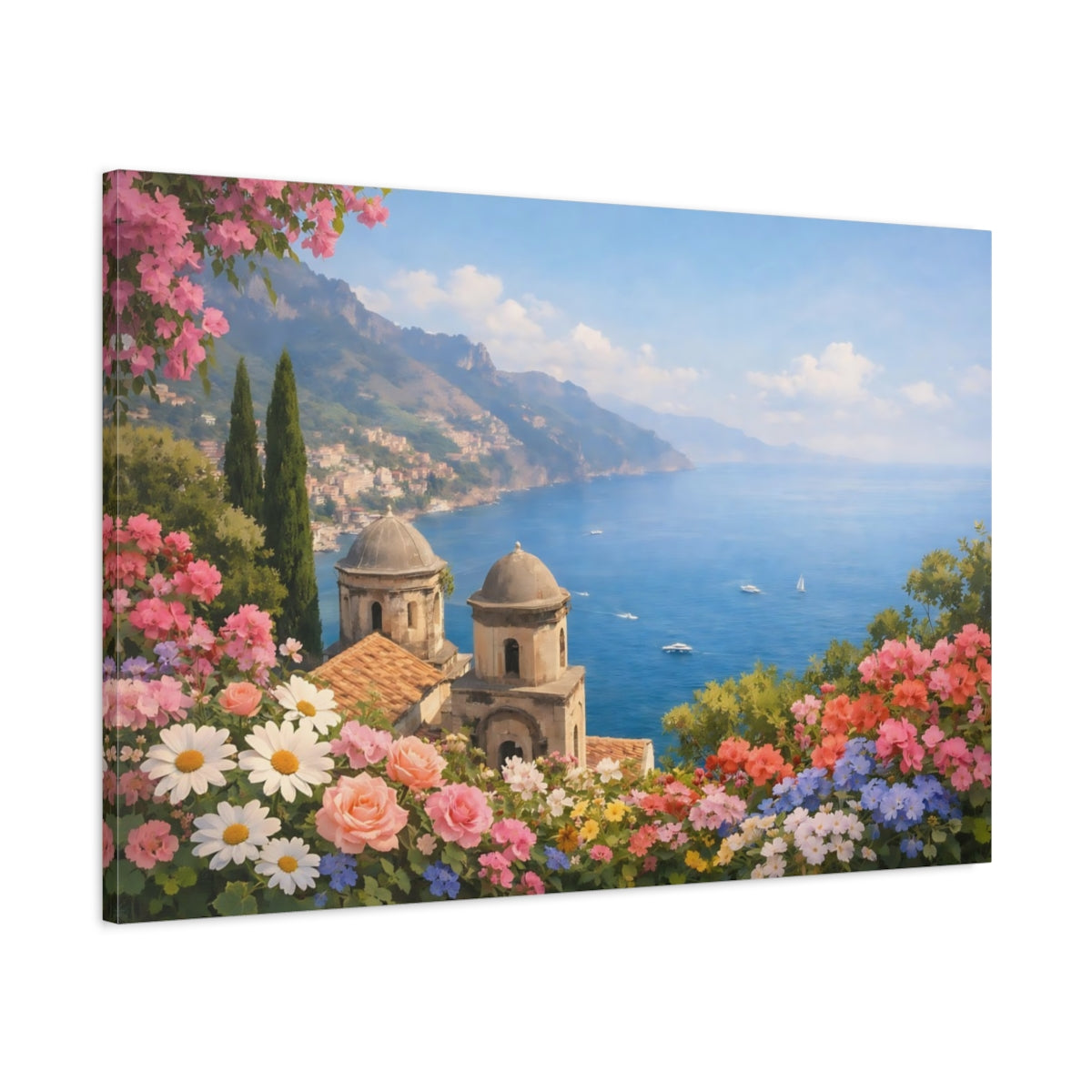 Floral Amalfi Coast Flowering - Canvas Wall Art Print
