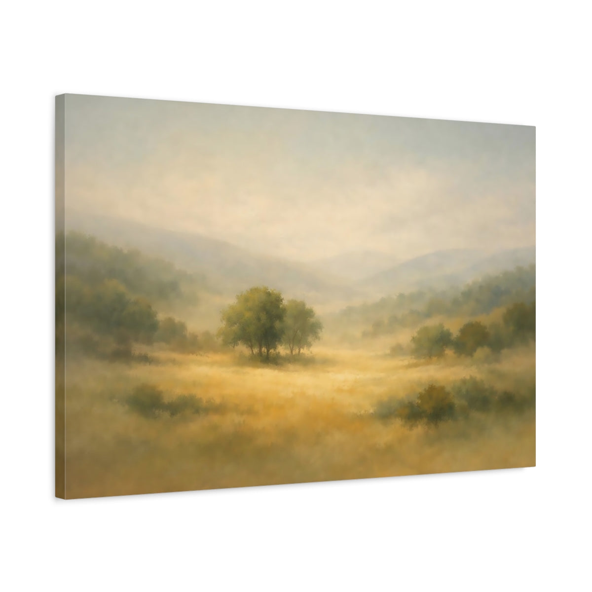 Arbres Paysage Collines Prairie Nature - Impression sur toile