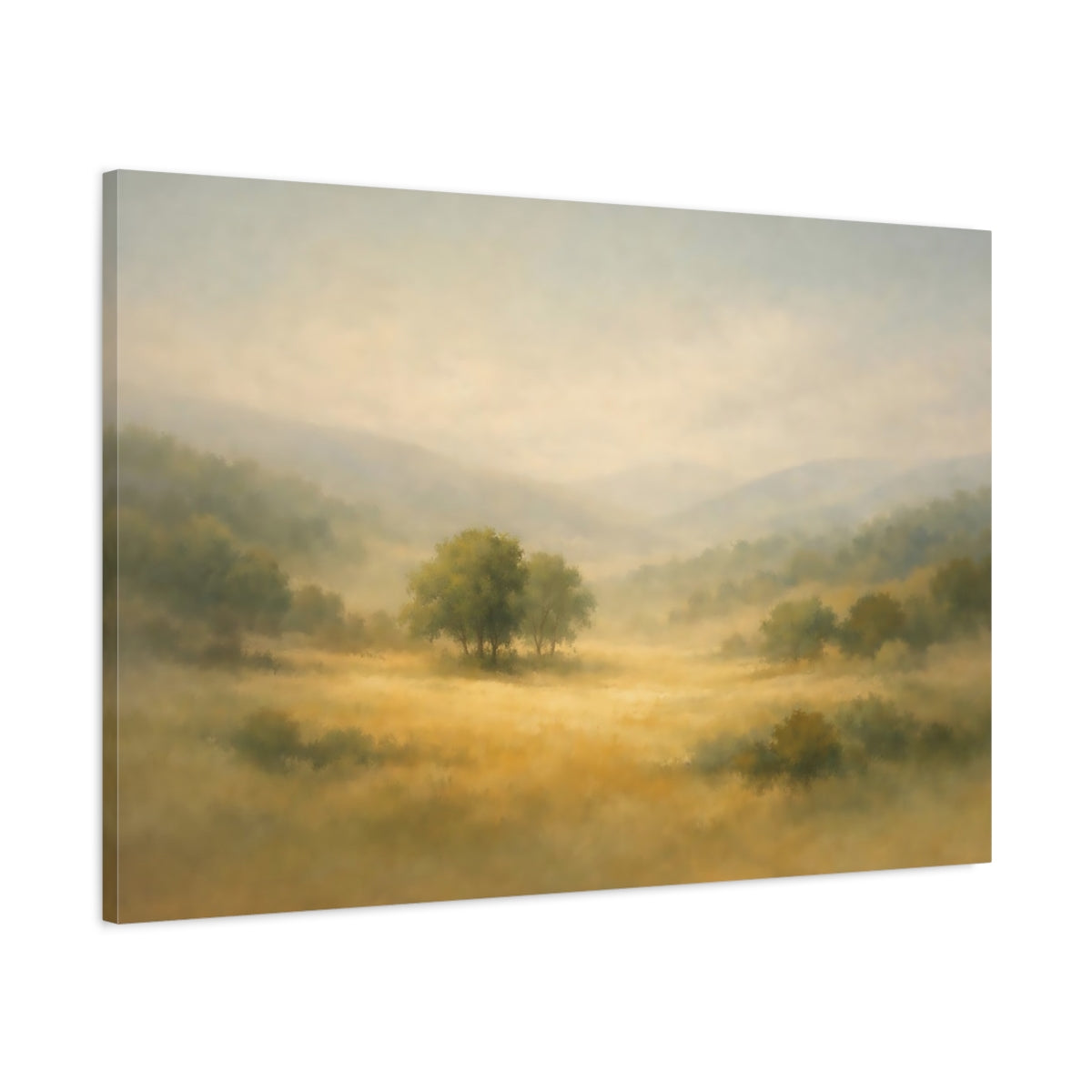 Arbres Paysage Collines Prairie Nature - Impression sur toile