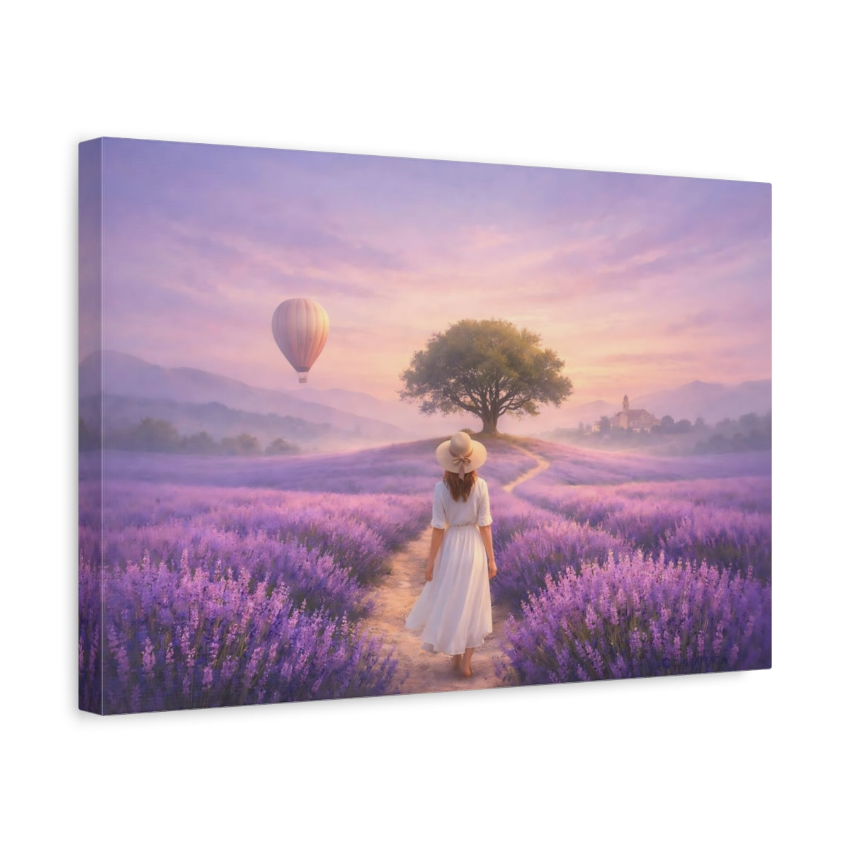 Ethereal Provence Lavender Field Nature - Canvas Wall Art Print