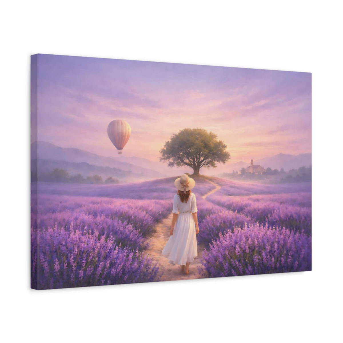Ethereal Provence Lavender Field Nature - Canvas Wall Art Print