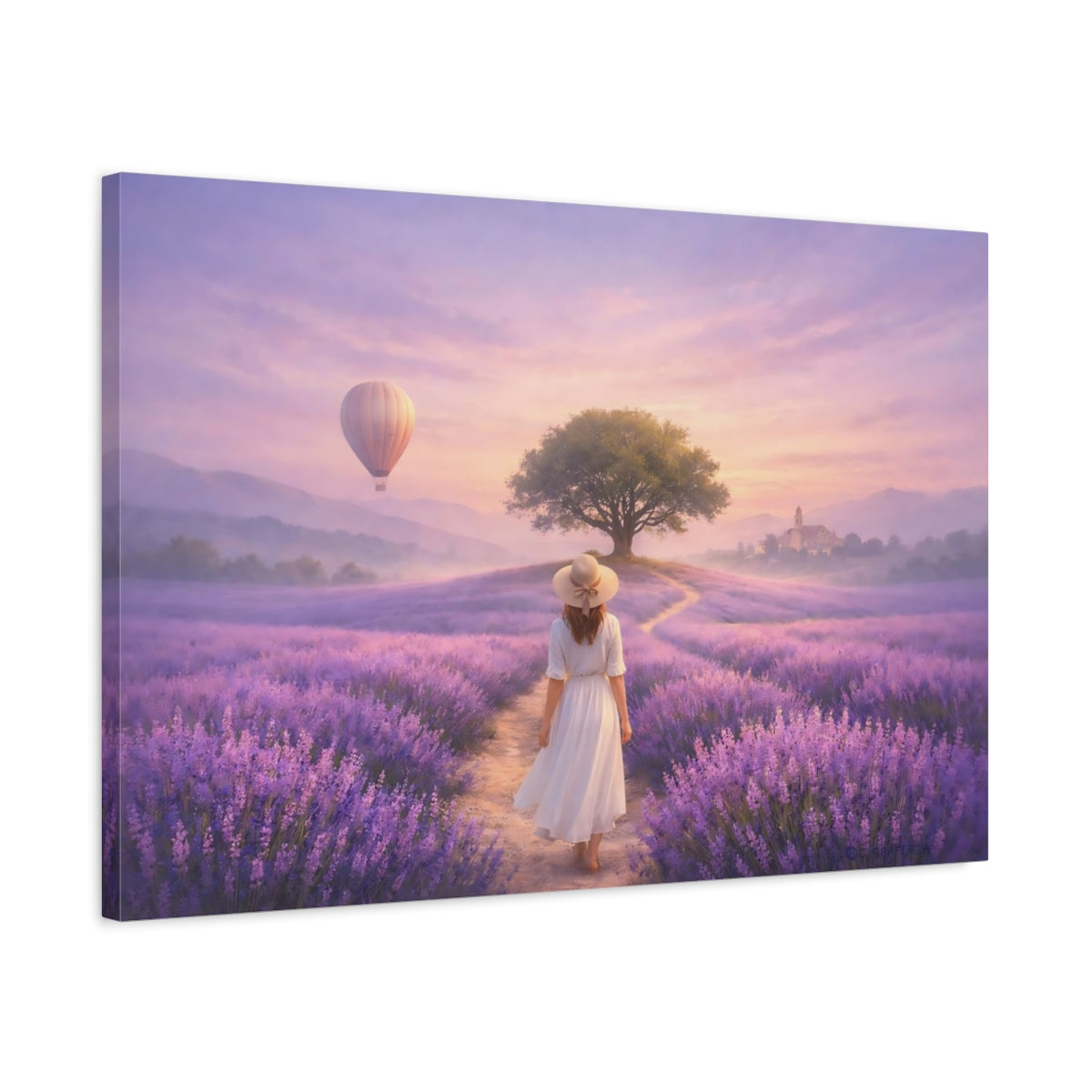 Ethereal Provence Lavender Field Nature - Canvas Wall Art Print