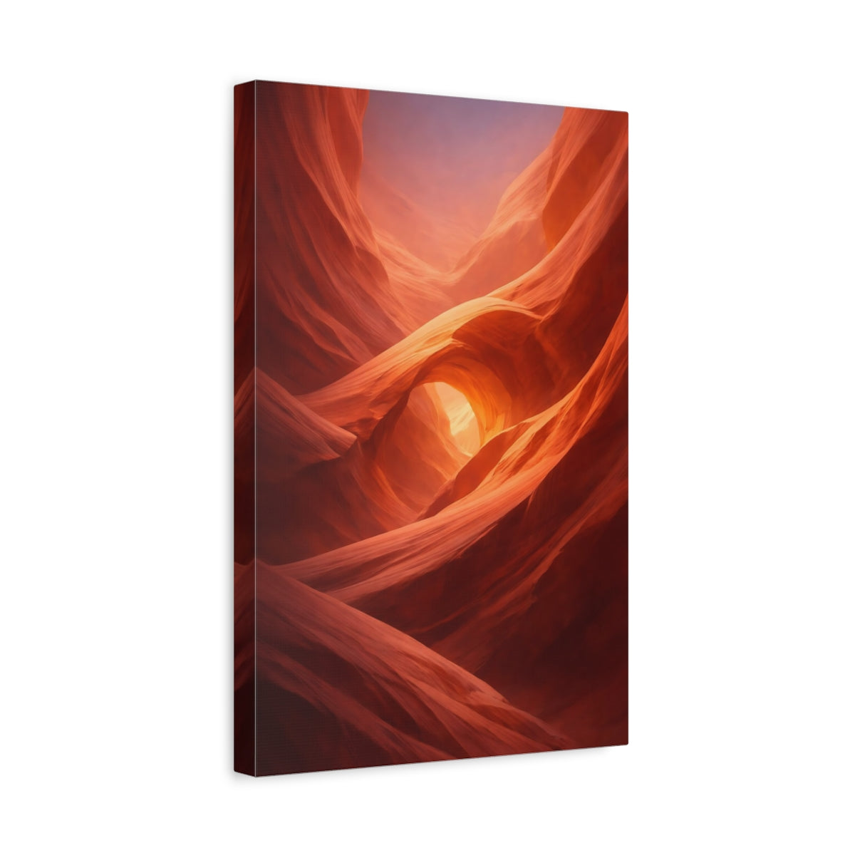 Side Mockup 4. Nature Canyon Red Orange Canyon shown as stretched canvas wall art