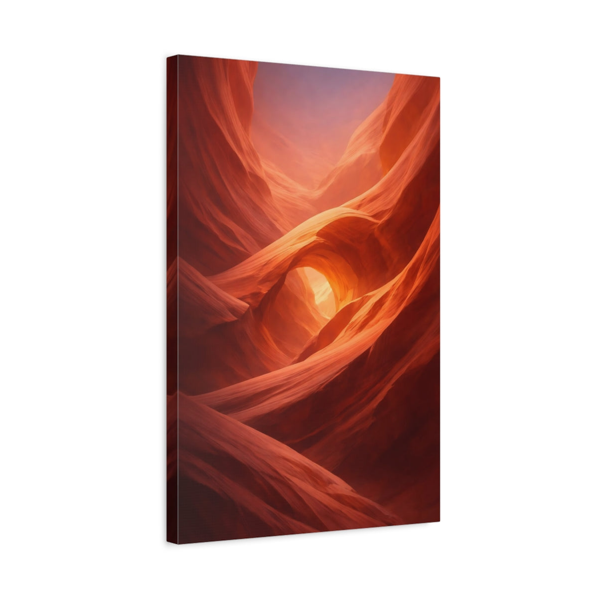 Side Mockup 3. Nature Canyon Red Orange Canyon shown as stretched canvas wall art