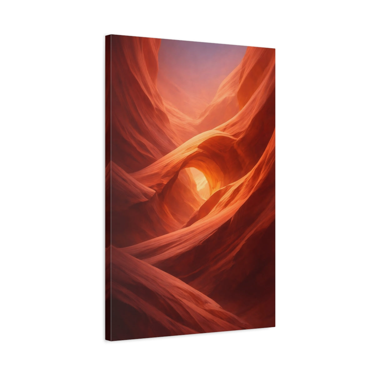 Side Mockup 2. Nature Canyon Red Orange Canyon shown as stretched canvas wall art