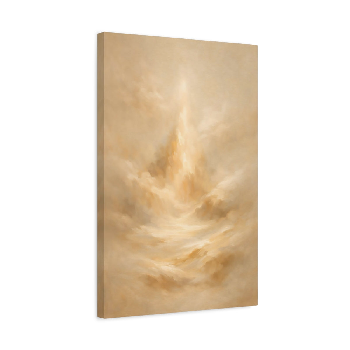 Side Mockup 3. Abstract Abstract Landscape Warm Abstract Art shown as stretched canvas wall art
