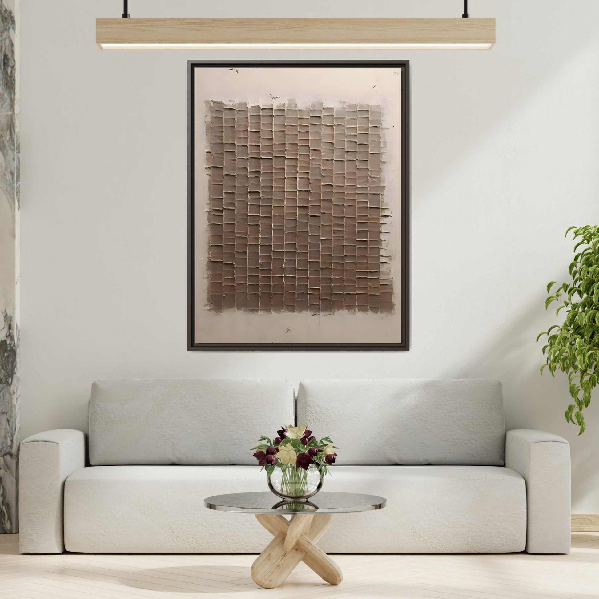 3D Textured Canvas Print - Wabi Sabi Framed Brown 3d texture Wall Art - YesArtYes
