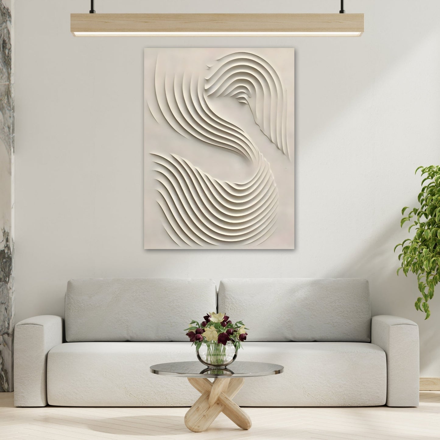 3D Textured Wall Art Modern Canvas - Wabi Sabi Motion Minimalist Home Decor - YesArtYes