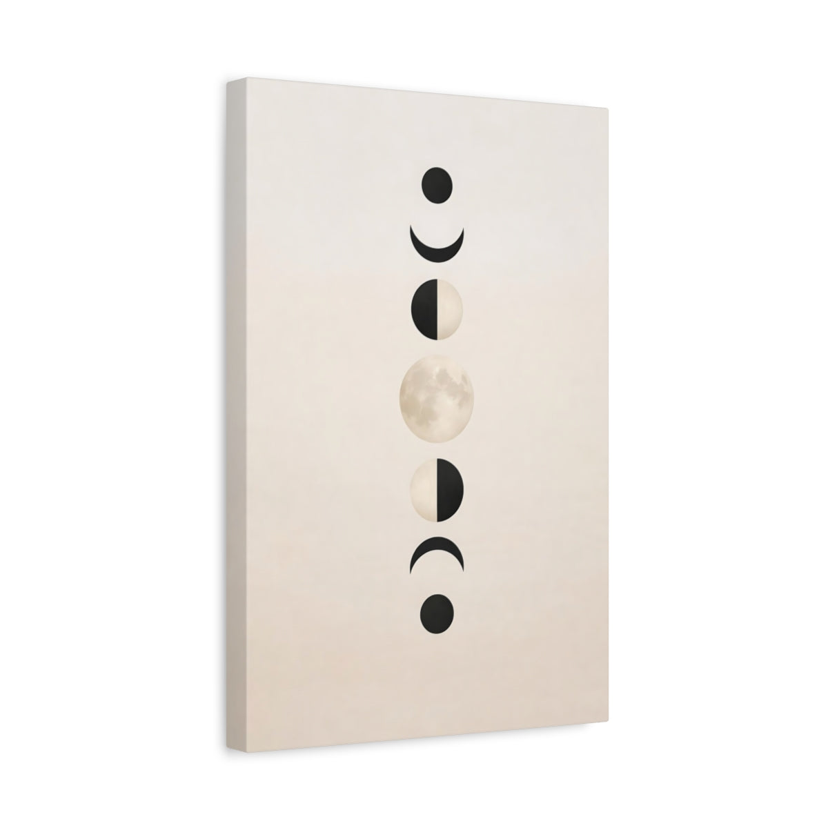 Nature Moon Phases Beige - Canvas Wall Art Print