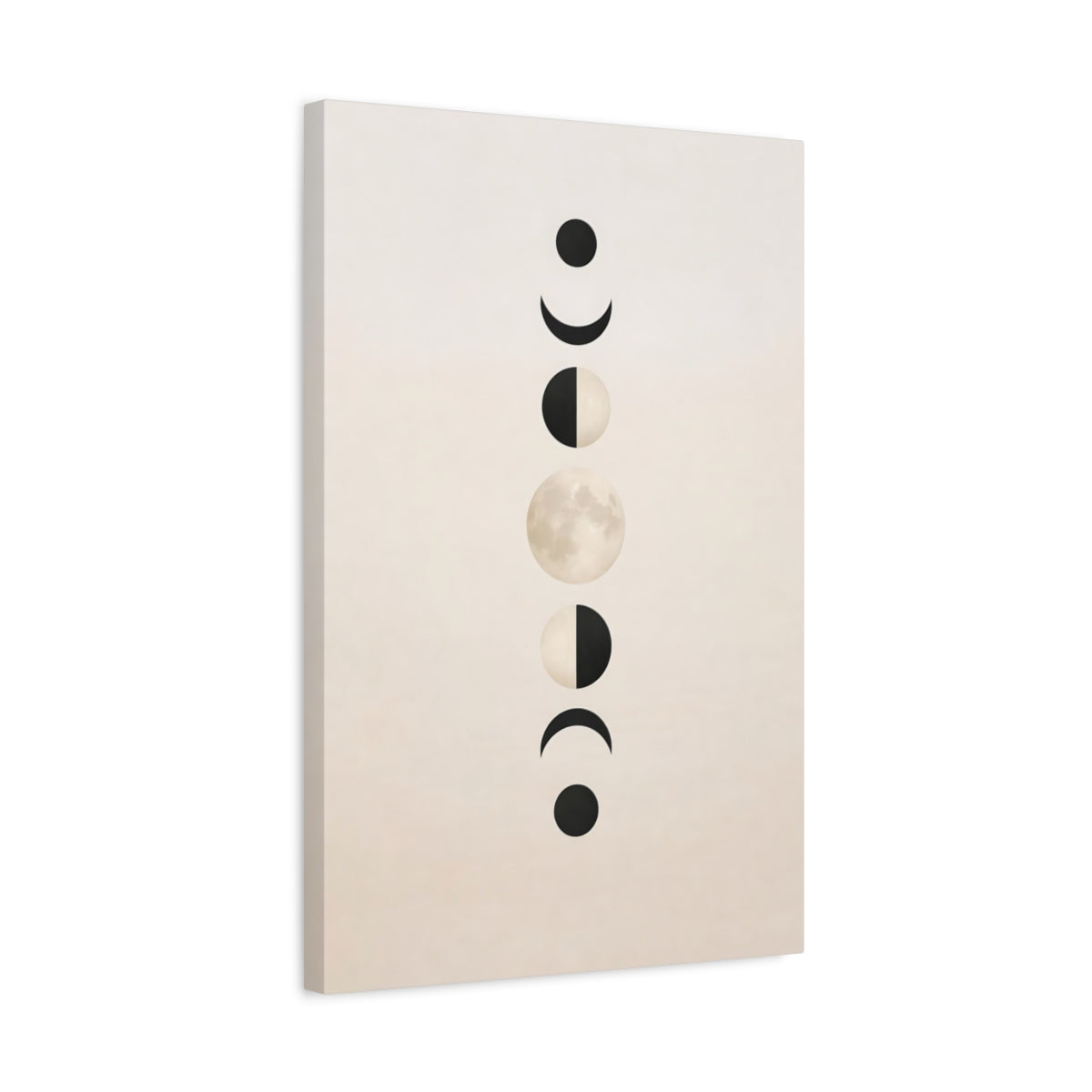 Nature Moon Phases Beige - Canvas Wall Art Print