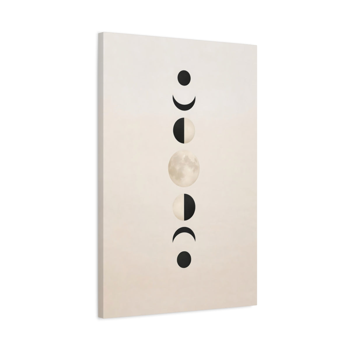 Nature Moon Phases Beige - Canvas Wall Art Print