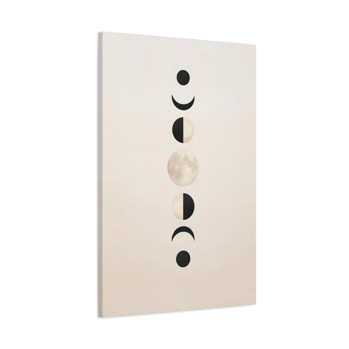 Nature Moon Phases Beige - Canvas Wall Art Print