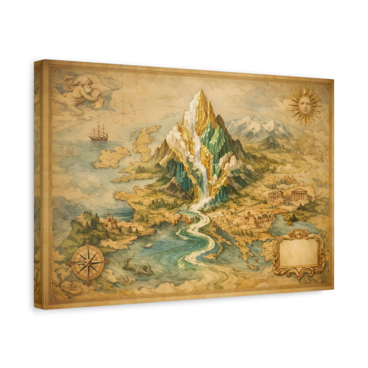 Europe Antique Map Fantasy - Canvas Wall Art Print
