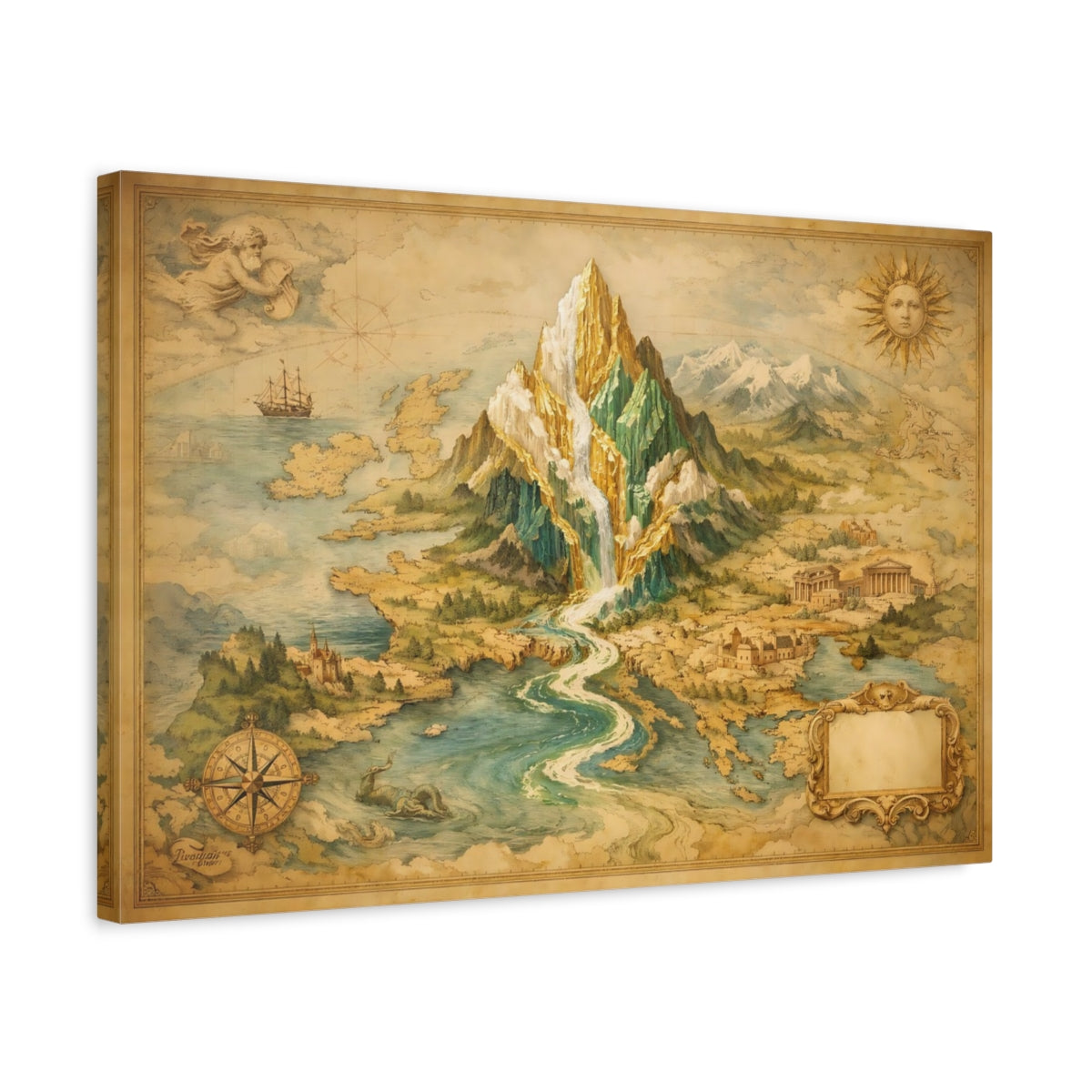 Europe Antique Map Fantasy - Canvas Wall Art Print