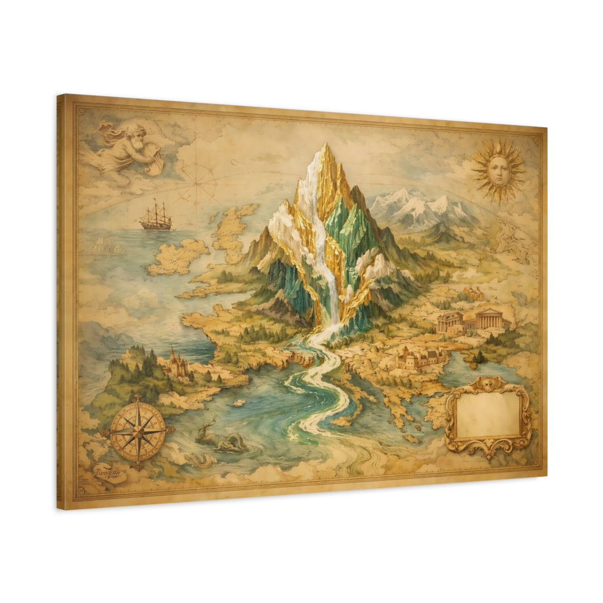 Europe Antique Map Fantasy - Canvas Wall Art Print