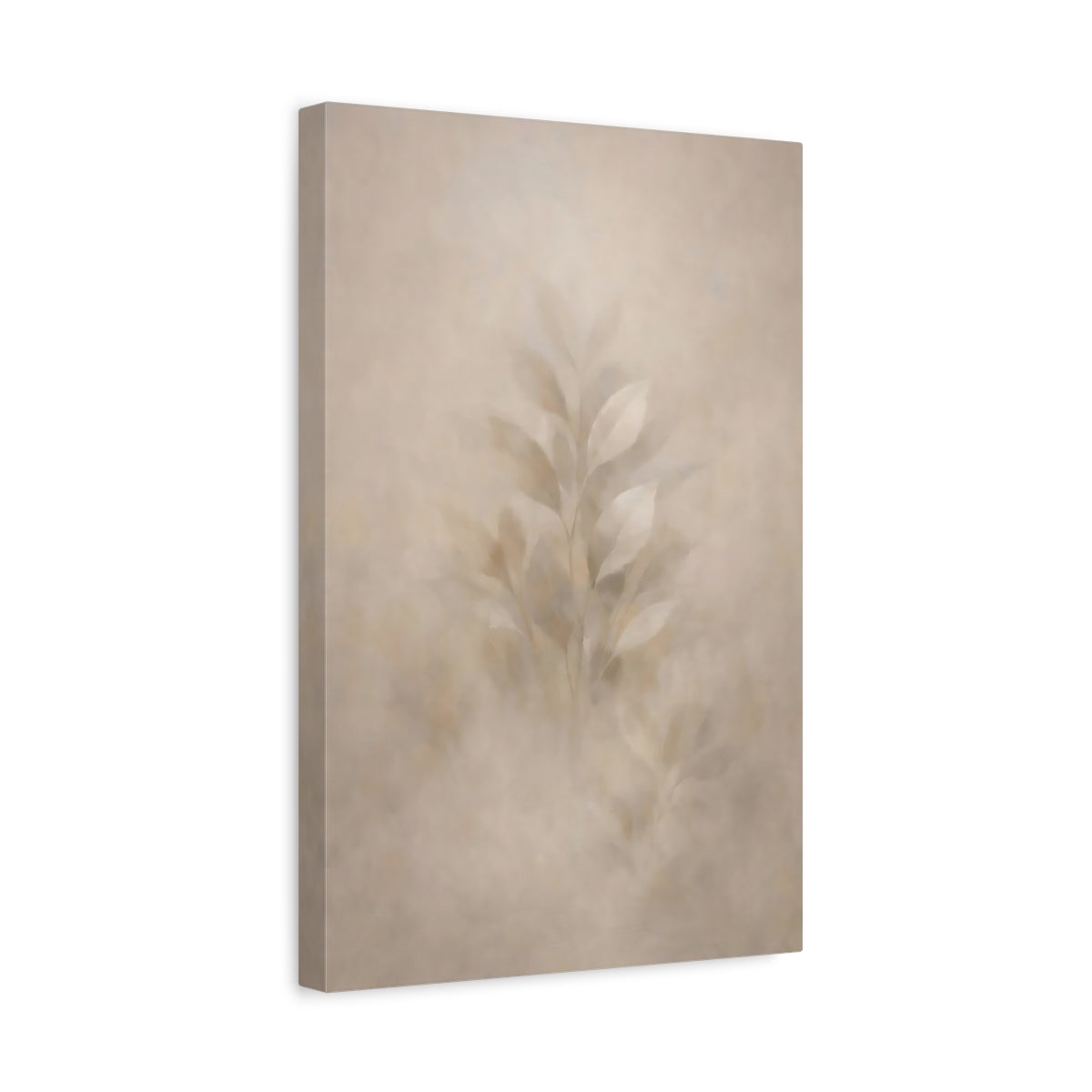 Side Mockup 4. Nature Leaves Muted Leaves shown as stretched canvas wall art