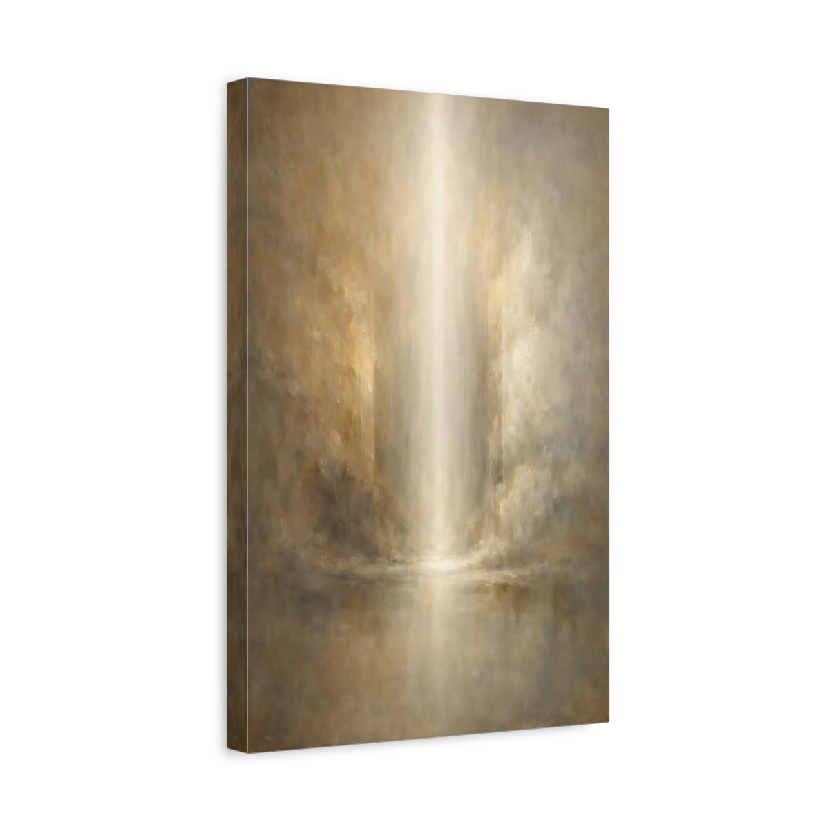 Side Mockup 4. Abstract Light Beam Golden Light shown as stretched canvas wall art